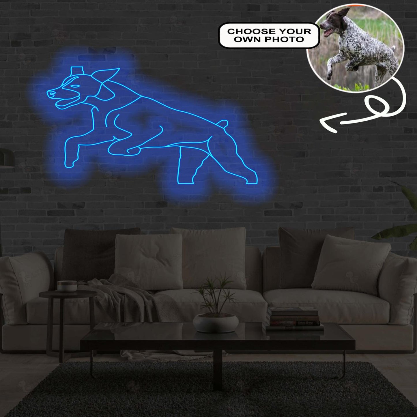Custom German Shorthaired Pointer Neon Sign with Your Dog's Photo - Personalized Pet Name Art - Unique Home Decor & Gift for Dog Lovers - Pet-Themed Lighting