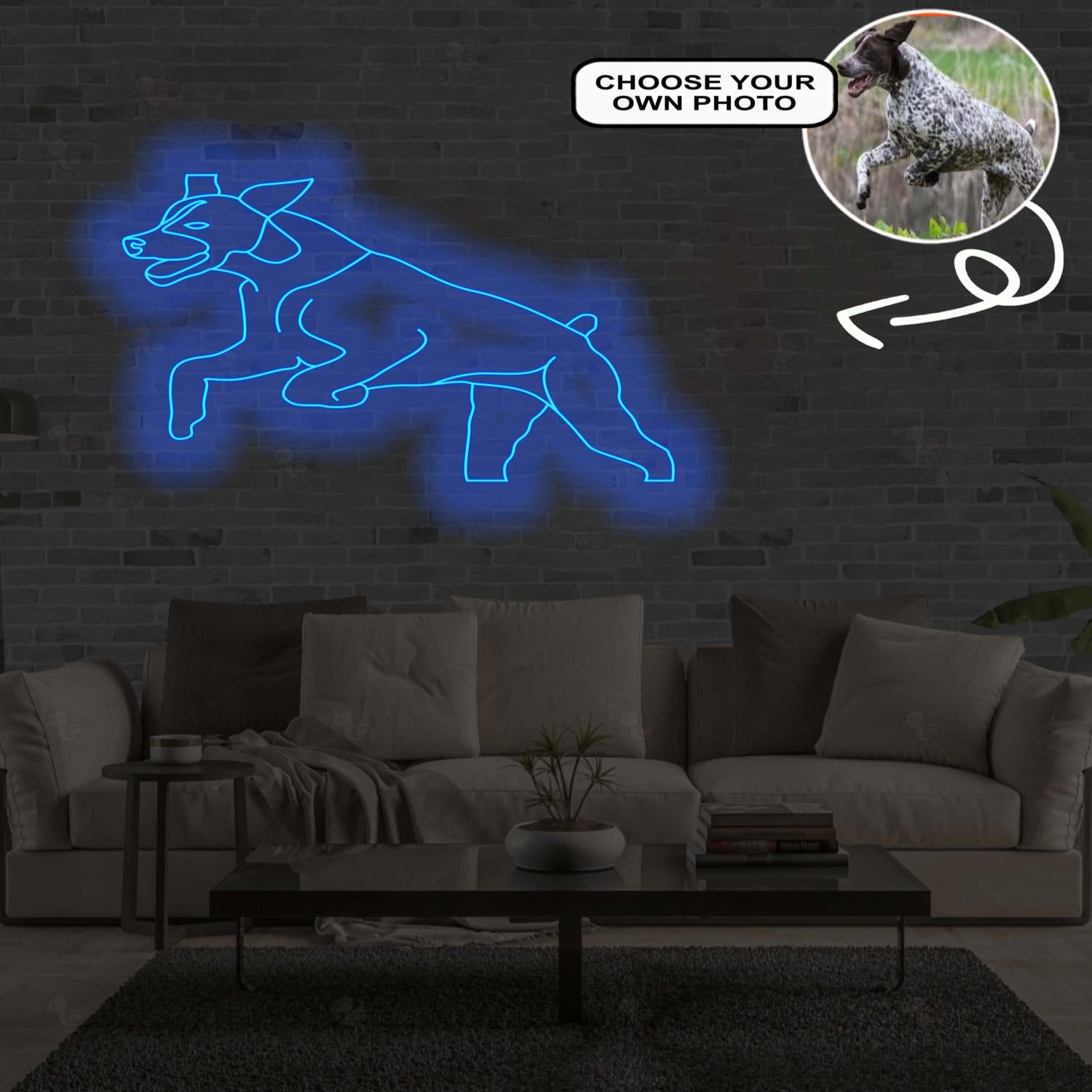 Custom German Shorthaired Pointer Neon Sign with Your Dog's Photo - Personalized Pet Name Art - Unique Home Decor & Gift for Dog Lovers - Pet-Themed Lighting