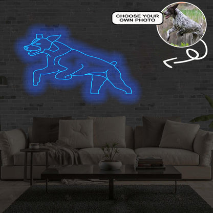 Custom German Shorthaired Pointer Neon Sign with Your Dog's Photo - Personalized Pet Name Art - Unique Home Decor & Gift for Dog Lovers - Pet-Themed Lighting