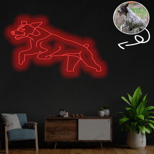 Custom German Shorthaired Pointer Neon Sign with Your Dog's Photo - Personalized Pet Name Art - Unique Home Decor & Gift for Dog Lovers - Pet-Themed Lighting