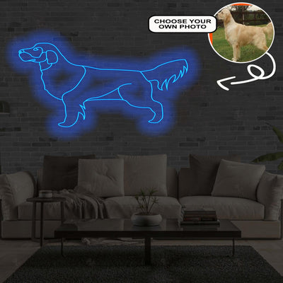 Custom Golden Retriever Neon Sign with Your Dog's Photo - Personalized Pet Name Art - Unique Home Decor & Gift for Dog Lovers - Pet-Themed Lighting