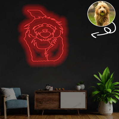 Custom Goldendoodle Neon Sign with Your Dog's Photo - Personalized Pet Name Art - Unique Home Decor & Gift for Dog Lovers - Pet-Themed Lighting