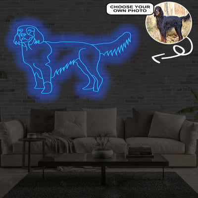 Custom Gordon setter Neon Sign with Your Dog's Photo - Personalized Pet Name Art - Unique Home Decor & Gift for Dog Lovers - Pet-Themed Lighting