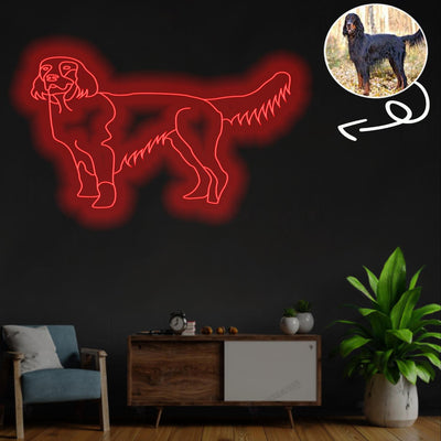 Custom Gordon setter Neon Sign with Your Dog's Photo - Personalized Pet Name Art - Unique Home Decor & Gift for Dog Lovers - Pet-Themed Lighting