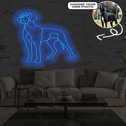 Custom Great Dane Neon Sign with Your Dog's Photo - Personalized Pet Name Art - Unique Home Decor & Gift for Dog Lovers - Pet-Themed Lighting