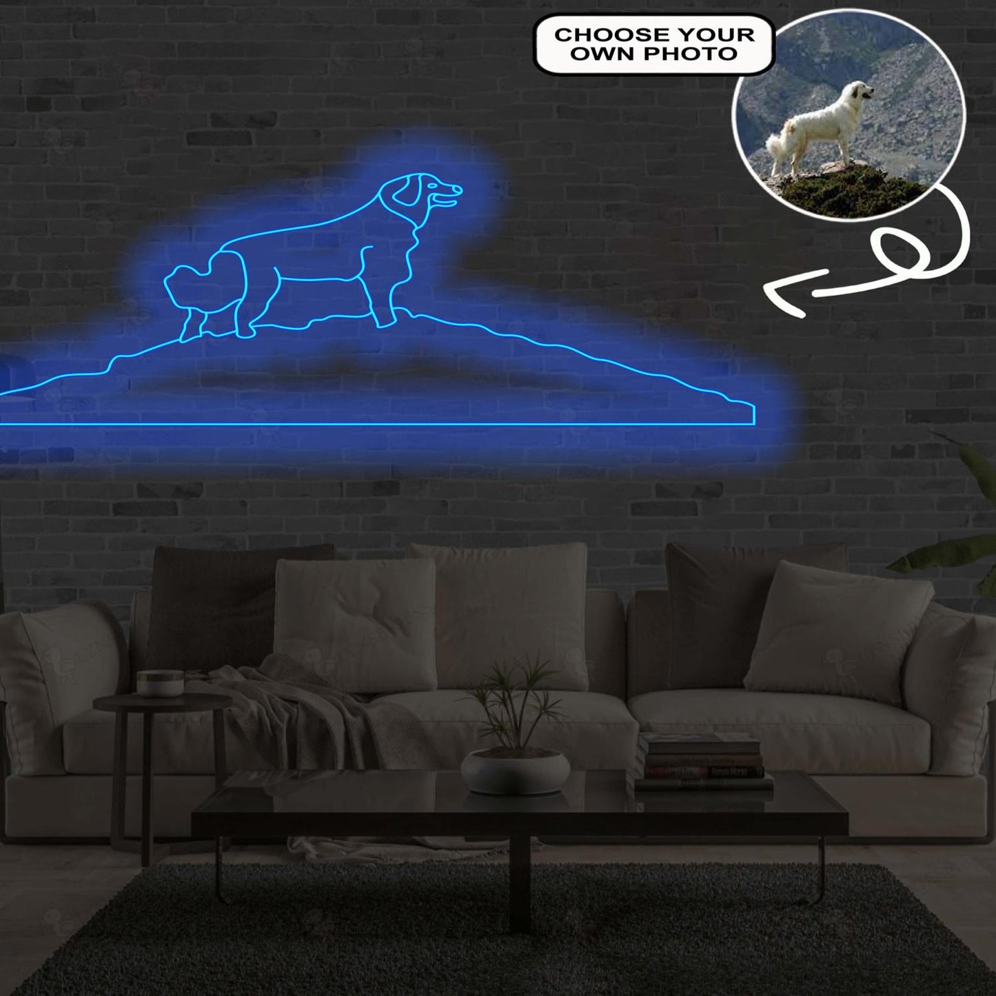Custom Great pyrenees Neon Sign with Your Dog's Photo - Personalized Pet Name Art - Unique Home Decor & Gift for Dog Lovers - Pet-Themed Lighting