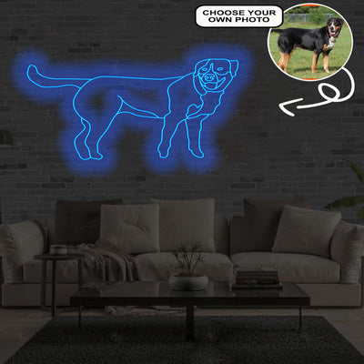 Custom Great swiss mountain dog Neon Sign with Your Dog's Photo - Personalized Pet Name Art - Unique Home Decor & Gift for Dog Lovers - Pet-Themed Lighting