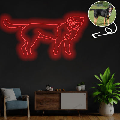 Custom Great swiss mountain dog Neon Sign with Your Dog's Photo - Personalized Pet Name Art - Unique Home Decor & Gift for Dog Lovers - Pet-Themed Lighting