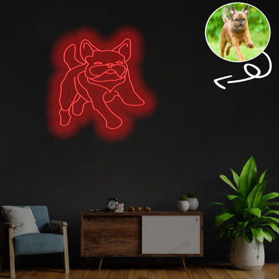 Custom Griffon bruxellois Neon Sign with Your Dog's Photo - Personalized Pet Name Art - Unique Home Decor & Gift for Dog Lovers - Pet-Themed Lighting