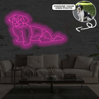 Custom Hawanese Neon Sign with Your Dog's Photo - Personalized Pet Name Art - Unique Home Decor & Gift for Dog Lovers - Pet-Themed Lighting