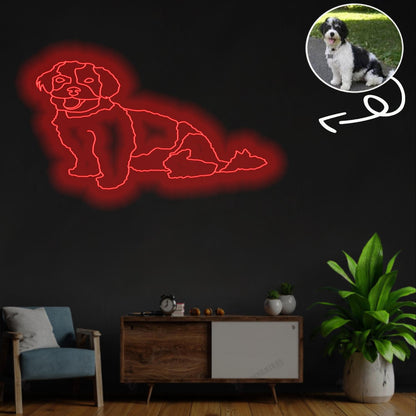 Custom Hawanese Neon Sign with Your Dog's Photo - Personalized Pet Name Art - Unique Home Decor & Gift for Dog Lovers - Pet-Themed Lighting