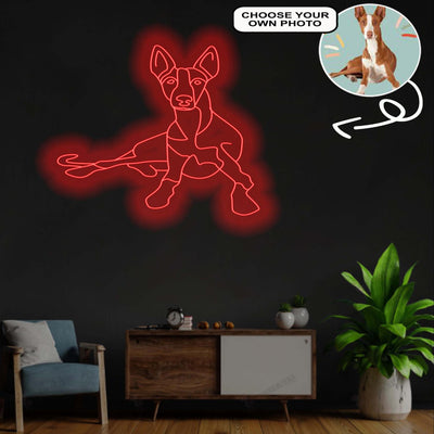 Custom Ibizan hound Neon Sign with Your Dog's Photo - Personalized Pet Name Art - Unique Home Decor & Gift for Dog Lovers - Pet-Themed Lighting