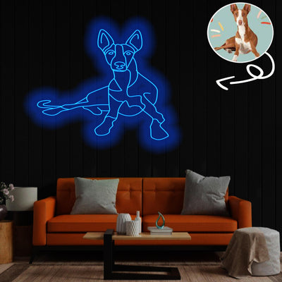 Custom Ibizan hound Neon Sign with Your Dog's Photo - Personalized Pet Name Art - Unique Home Decor & Gift for Dog Lovers - Pet-Themed Lighting