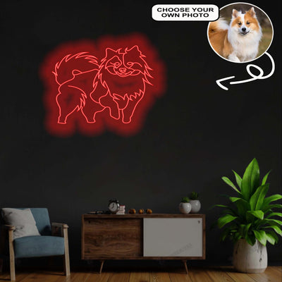 Custom Icelandic sheepdog Neon Sign with Your Dog's Photo - Personalized Pet Name Art - Unique Home Decor & Gift for Dog Lovers - Pet-Themed Lighting