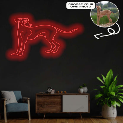 Custom Italian greyhound Neon Sign with Your Dog's Photo - Personalized Pet Name Art - Unique Home Decor & Gift for Dog Lovers - Pet-Themed Lighting