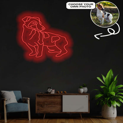 Custom Jack Russel Terrier Neon Sign with Your Dog's Photo - Personalized Pet Name Art - Unique Home Decor & Gift for Dog Lovers - Pet-Themed Lighting