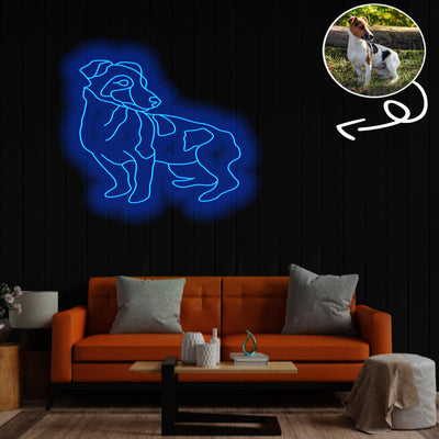 Custom Jack Russel Terrier Neon Sign with Your Dog's Photo - Personalized Pet Name Art - Unique Home Decor & Gift for Dog Lovers - Pet-Themed Lighting