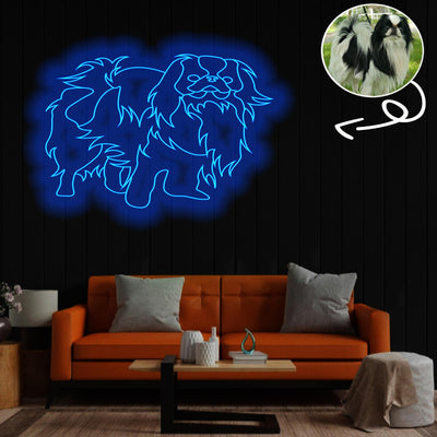 Custom Japanese chin Neon Sign with Your Dog's Photo - Personalized Pet Name Art - Unique Home Decor & Gift for Dog Lovers - Pet-Themed Lighting