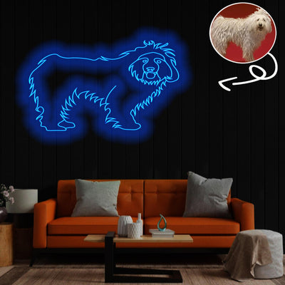 Custom Komondor Neon Sign with Your Dog's Photo - Personalized Pet Name Art - Unique Home Decor & Gift for Dog Lovers - Pet-Themed Lighting