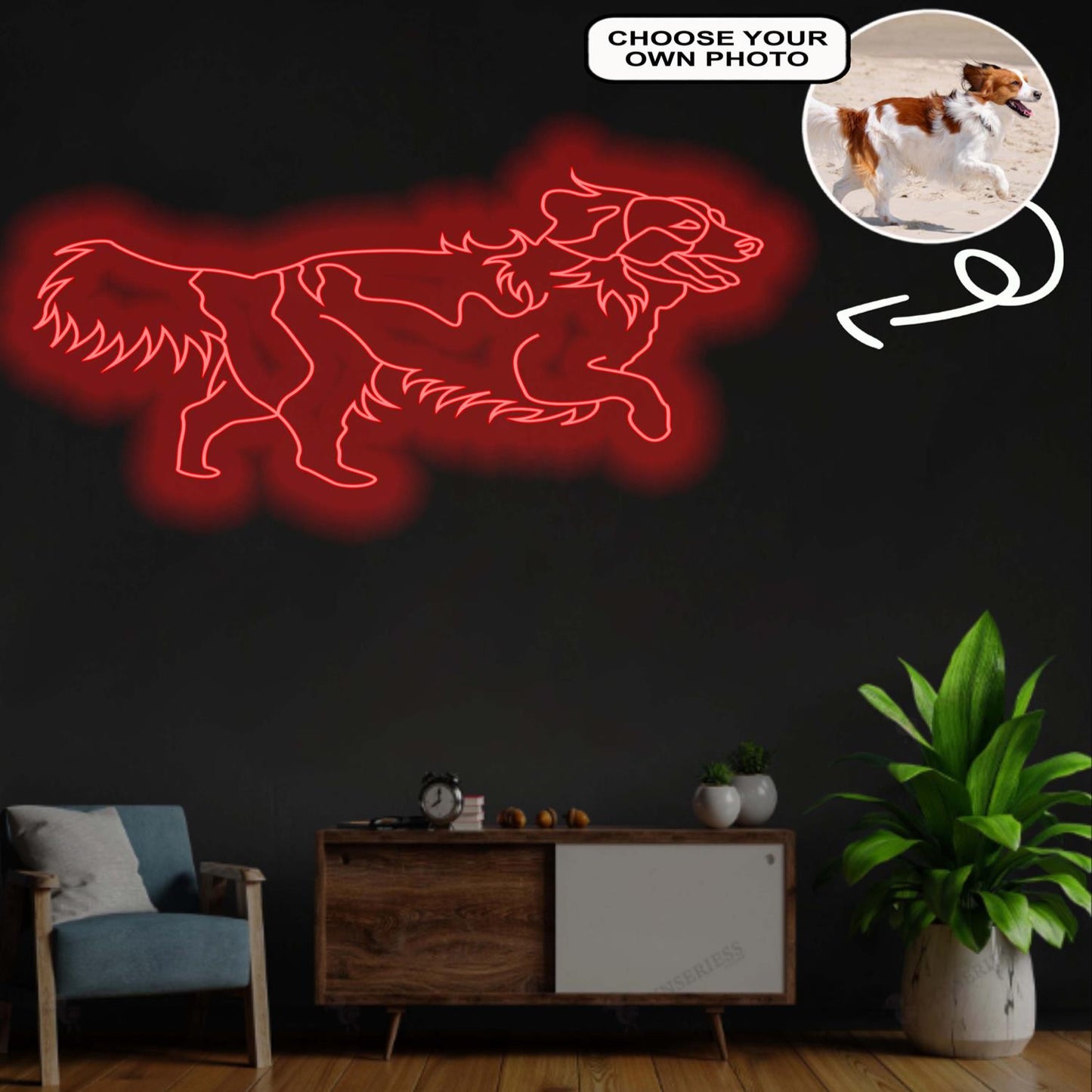 Custom Kooikerhondje Neon Sign with Your Dog's Photo - Personalized Pet Name Art - Unique Home Decor & Gift for Dog Lovers - Pet-Themed Lighting