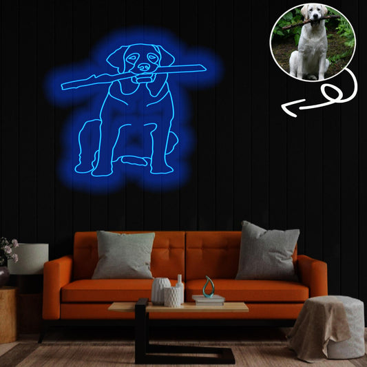 Custom Labrador Retriever Neon Sign with Your Dog's Photo - Personalized Pet Name Art - Unique Home Decor & Gift for Dog Lovers - Pet-Themed Lighting