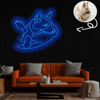 Custom Norwegian buhund Neon Sign with Your Dog's Photo - Personalized Pet Name Art - Unique Home Decor & Gift for Dog Lovers - Pet-Themed Lighting
