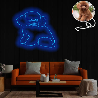 Custom Poodle Neon Sign with Your Dog's Photo - Personalized Pet Name Art - Unique Home Decor & Gift for Dog Lovers - Pet-Themed Lighting