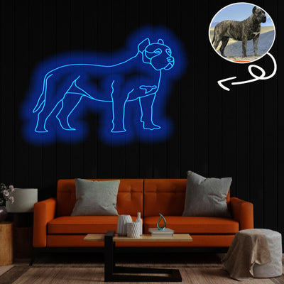 Custom Presa canario Neon Sign with Your Dog's Photo - Personalized Pet Name Art - Unique Home Decor & Gift for Dog Lovers - Pet-Themed Lighting