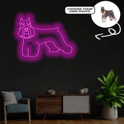Custom Schnauzer Neon Sign with Your Dog's Photo - Personalized Pet Name Art - Unique Home Decor & Gift for Dog Lovers - Pet-Themed Lighting