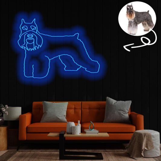 Custom Schnauzer Neon Sign with Your Dog's Photo - Personalized Pet Name Art - Unique Home Decor & Gift for Dog Lovers - Pet-Themed Lighting