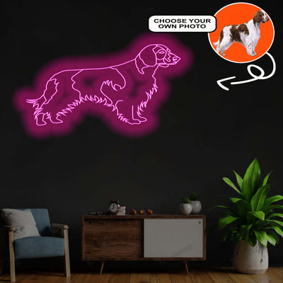 Custom Spaniel welsh springer Neon Sign with Your Dog's Photo - Personalized Pet Name Art - Unique Home Decor & Gift for Dog Lovers - Pet-Themed Lighting