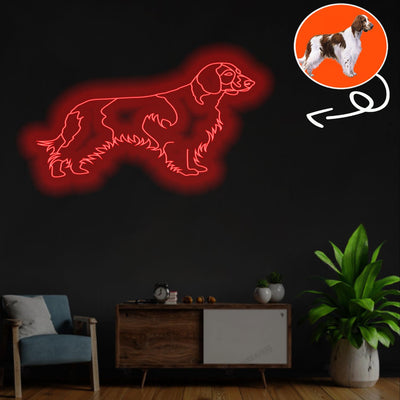 Custom Spaniel welsh springer Neon Sign with Your Dog's Photo - Personalized Pet Name Art - Unique Home Decor & Gift for Dog Lovers - Pet-Themed Lighting