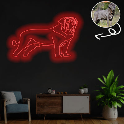 Custom Spanish mastiff Neon Sign with Your Dog's Photo - Personalized Pet Name Art - Unique Home Decor & Gift for Dog Lovers - Pet-Themed Lighting