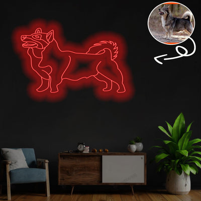 Custom Swedish vallhund Neon Sign with Your Dog's Photo - Personalized Pet Name Art - Unique Home Decor & Gift for Dog Lovers - Pet-Themed Lighting