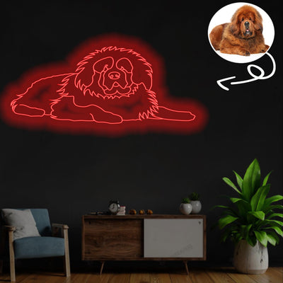 Custom Tibetan mastiff Neon Sign with Your Dog's Photo - Personalized Pet Name Art - Unique Home Decor & Gift for Dog Lovers - Pet-Themed Lighting