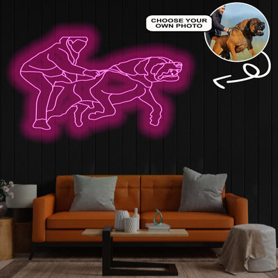 Custom Tosa inu Neon Sign with Your Dog's Photo - Personalized Pet Name Art - Unique Home Decor & Gift for Dog Lovers - Pet-Themed Lighting