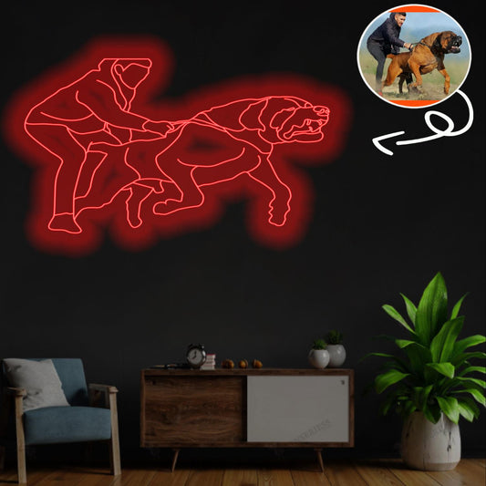 Custom Tosa inu Neon Sign with Your Dog's Photo - Personalized Pet Name Art - Unique Home Decor & Gift for Dog Lovers - Pet-Themed Lighting