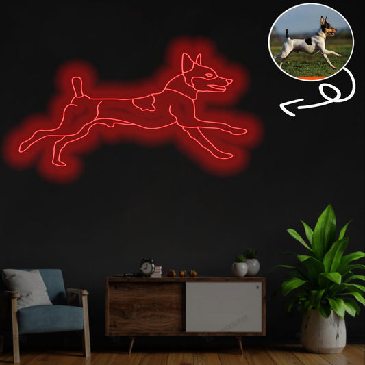 Custom Toy fox terrier Neon Sign with Your Dog's Photo - Personalized Pet Name Art - Unique Home Decor & Gift for Dog Lovers - Pet-Themed Lighting