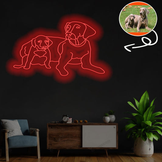 Custom Weimaraner Neon Sign with Your Dog's Photo - Personalized Pet Name Art - Unique Home Decor & Gift for Dog Lovers - Pet-Themed Lighting