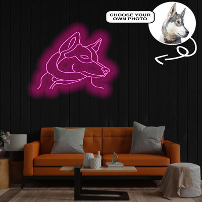 Custom West siberian laika Neon Sign with Your Dog's Photo - Personalized Pet Name Art - Unique Home Decor & Gift for Dog Lovers - Pet-Themed Lighting