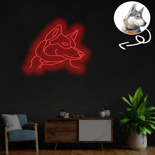 Custom West siberian laika Neon Sign with Your Dog's Photo - Personalized Pet Name Art - Unique Home Decor & Gift for Dog Lovers - Pet-Themed Lighting