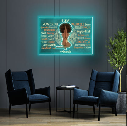 Daughter Affirmation Sun Led Neon Signs Acrylic Artwork, Positive, Motivating, Self-Esteem Building