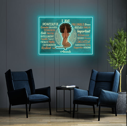 Daughter Affirmation Sun Led Neon Signs Acrylic Artwork, Positive, Motivating, Self-Esteem Building