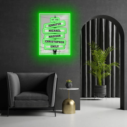 Family Street Sign Garden Led Neon Signs Acrylic Artwork