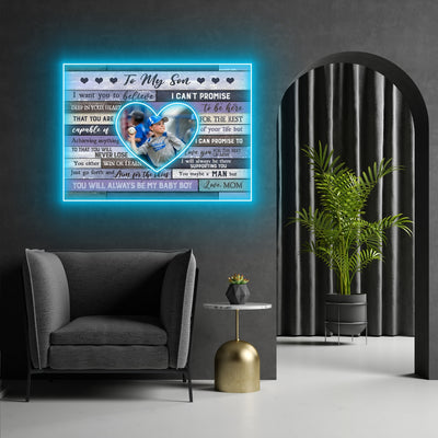 For Son From Mom I Want You To Believe Wall Art Personalized Led Neon Signs Acrylic Artwork
