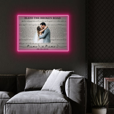For Wife & Husband Wedding Lyric Song Anniversary Personalized Led Neon Signs Acrylic Artwork