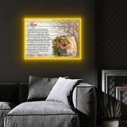 Gifts For Mom I'm Proud Of Being Raised By You Personalized Led Neon Signs Acrylic Artwork