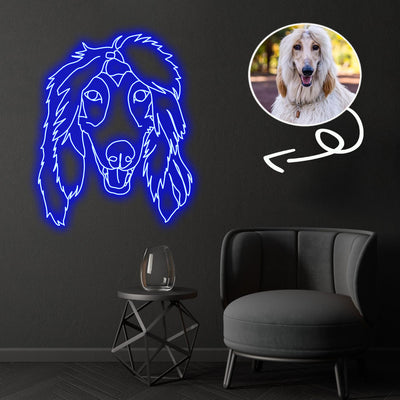 Custom Afghan hound Neon Sign with Your Dog's Photo - Personalized Pet Name Art - Unique Home Decor & Gift for Dog Lovers - Pet-Themed Lighting