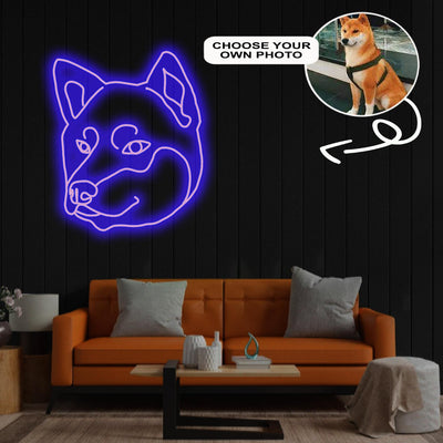 Custom Akita Neon Sign with Your Dog's Photo - Personalized Pet Name Art - Unique Home Decor & Gift for Dog Lovers - Pet-Themed Lighting