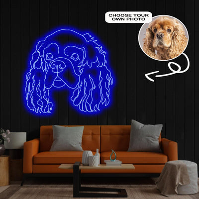 Custom American Cocker Spaniel Neon Sign with Your Dog's Photo - Personalized Pet Name Art - Unique Home Decor & Gift for Dog Lovers - Pet-Themed Lighting